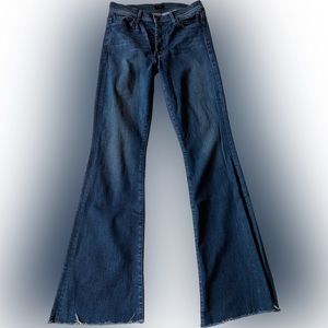 Mother Denim, 4-button high rise, stretch denim jeans, inseam 31”